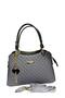Women's Quilted Hand and Shoulder Bag with Gold Heart Key Accessory and Adjustable Strap - 6