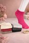 Women's Special Stitched Cotton Booties Socks - Seasonal - 3 Pairs - Mixed Colors - 2