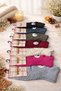 Women's Special Stitched Cotton Booties Socks - Seasonal - 3 Pairs - Mixed Colors - 3