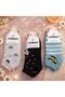Women's Towel Winter Soft Textured Cotton Bootie Socks - 4 Pairs - Mixed Color/Pattern - 7