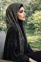 Anthracite Sequined Evening Dress Headpiece - 3