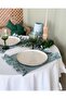 Mossy Linen Two-End Ruffle Detailed American Service/Supla Mat with Green Checks - 2