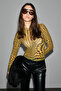 Gelc women's soft and flexible fabric polka dot Slim Fit yellow / patterned blouse - 3