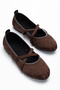 Embroidered Satin Ballet Flats with Orthopedic Sole - 2