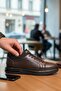Enoch Genuine Leather Laser Cut Elastic Casual Men's Sneaker Comfort Sole