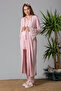 Effortt Pink Dressing Gown Maternity Pajama Set - 2