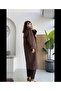 Brown Long Suede Trench Coat - 9608 - 3