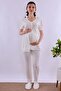 Effortt Ecru Maternity Maternity Pajama Set