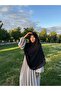 Women's Black Shaded Chiffon Soufflé Light Draped Hijab Top - 4