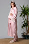 Effortt Pink Dressing Gown Maternity Pajama Set - 3