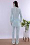 Adjustable Waist Elastic Long Robe Maternity Pajama Set Effortt - Turquoise - 8