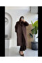 Brown Long Suede Trench Coat - 9608 - 4