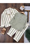 Striped Safari Front Button Jacket and Bodysuit 3-Piece Baby Boy Set - 2
