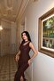 Damla Low-Cut Brown Women's Slim Fit Stone Dress - 7