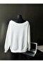 Women's Plain Oversized Boat Neck Sweatshirt - 2