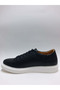 Genuine Leather Large Size (45-46..) Lace-Up Black Casual Model Men's Shoes - 3
