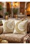 Beige Cream Moon-Themed Modern Digital Print Decorative 2-Piece Cushion Cover Set - 3