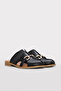 Genuine Leather Women's Short Heeled Slippers 283Za823 - 5