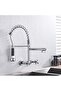 TEmkin Kitchen Taps Wall Mount Spring Basin Kitchen Faucet Pull Down Hot Cold Water Kitchen Sink Mix - 4