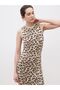 Soulife Brown Crew Neck Patterned Knitwear Dress - 2