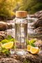 2-Pack Pureglass Borosilicate Glass Flask with Bamboo Lid and Vacuum Lid Water Bottle Portable Water Container - 3