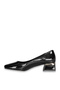 Solly Cpç024 Black Patent Leather Women's Heeled Shoes with Side Buckle - 3