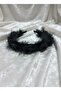 Black Feather and Satin Rose Detailed Crown - Bridesmaid Wedding Engagement Hair Accessory - 2