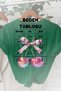 Colorful Design Flower Printed Oversize Circle Neck T-Shirt - 4