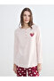 Red Heart Printed Maternity Pajama Set by Güli̇s Gi̇yi̇m - 2
