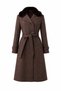 Double-Breasted Cashmere Mid-Length Coat with Fur Collar - Old Money Style