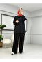 Sewn Detailed Sports Suit Black - 2