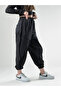 Black Women's Jogger Pants with Stitching Detail Coc2758 - 2