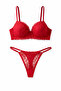 Red Lace Patterned Support Set - 2