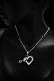 Steel Silver Color Stone Heart Infinity Necklace - 2