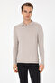 Men's Slim Fit Half Zip Polo Collar Stone Sweater 50315806-Vr049