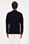 Men's Slim Fit Half-Zip Navy Blue Sweater 50314155-Vr033 - 5