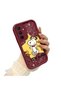 Samsung Galaxy A15 Compatible Impact Protection Lens Protection Claret Red Silicone Case Cute Snoopy Pattern - 3