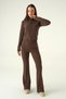 Brown Spanish Flared Pants Cardigan Set 3098A - 2
