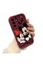 Samsung Galaxy A36 Compatible Impact Protection Lens Protection Claret Red Silicone Case Mickey Mouse Pattern - 3