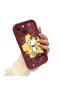 iPhone 15 Compatible Impact Protection Lens Protection Claret Red Silicone Case Cute Snoopy Pattern - 3