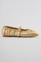 Women's Ballerinas with Wrinkled Leather Look and Pearl Buckle in Bee Gold - 2