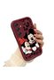 Samsung Galaxy A16 Compatible Impact Protection Lens Protection Claret Red Silicone Case Mickey Mouse Pattern - 3