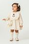 My Little One's Cicileri Bear Embroidered Ruffle Princess Dress 2-Piece Baby Girl Set - Beige - 5