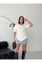 Women's Stone Bow Detailed Basic T-Shirt - Short Sleeve Blouse - 4