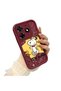 Tecno Spark 10 Pro Compatible Impact Protection Lens Protection Claret Red Silicone Case Cute Snoopy Pattern - 3