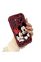 Samsung Galaxy A34 5g Compatible Impact Protection Lens Protection Claret Red Silicone Case Mickey Mouse Pattern - 3