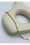 Steel Gold Colored Mini Baguette Stone Waterway Bracelet - 26Slb08 - 2