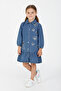 Girl's Sequined Heart Detailed Denim Dress