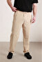 Men's Beige Baggy Loose Fit (Oversize) Parachute Fabric Sweatpants – Quick-Drying, Lightweight, and Comfortable - 2