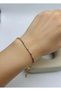 Steel gold mini colorful round stone waterway bracelet - 26slb42